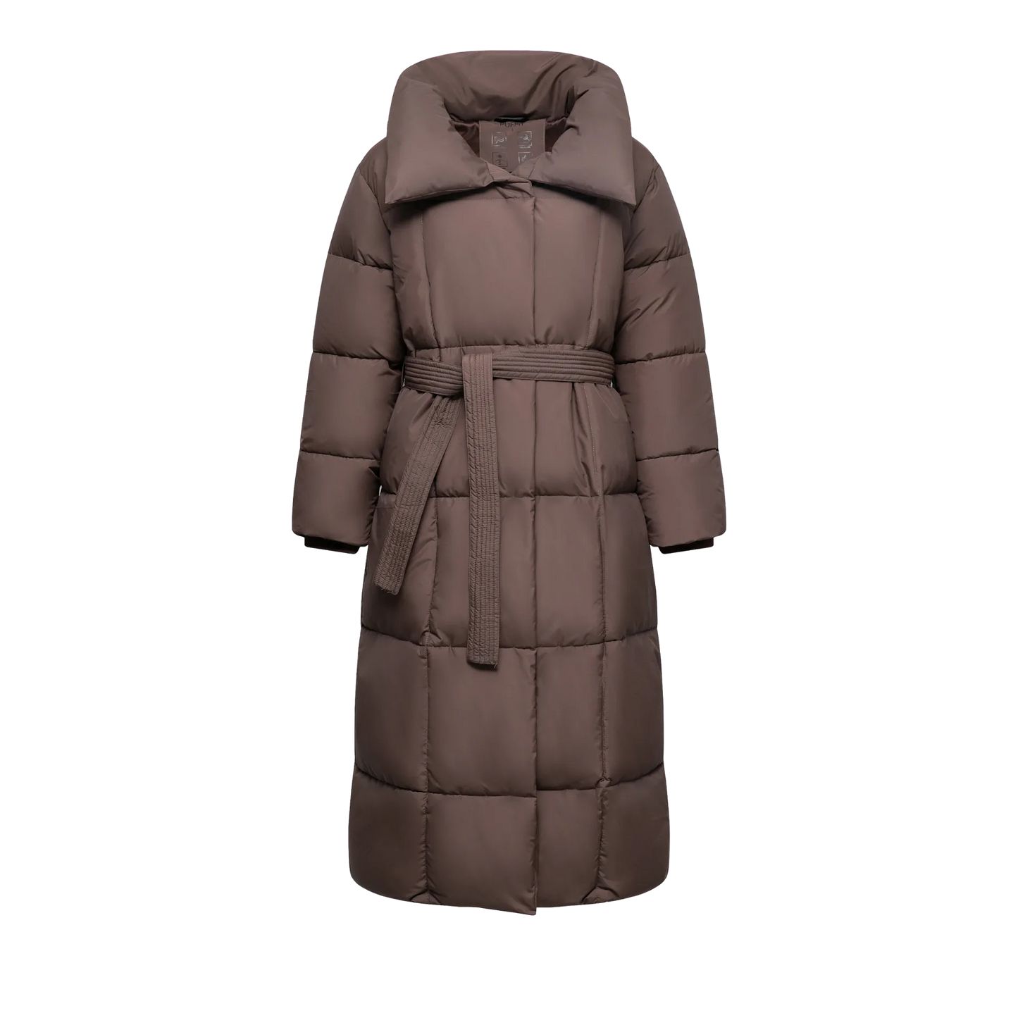 WarmCore™ Extra Long Length Belted Button Puffer