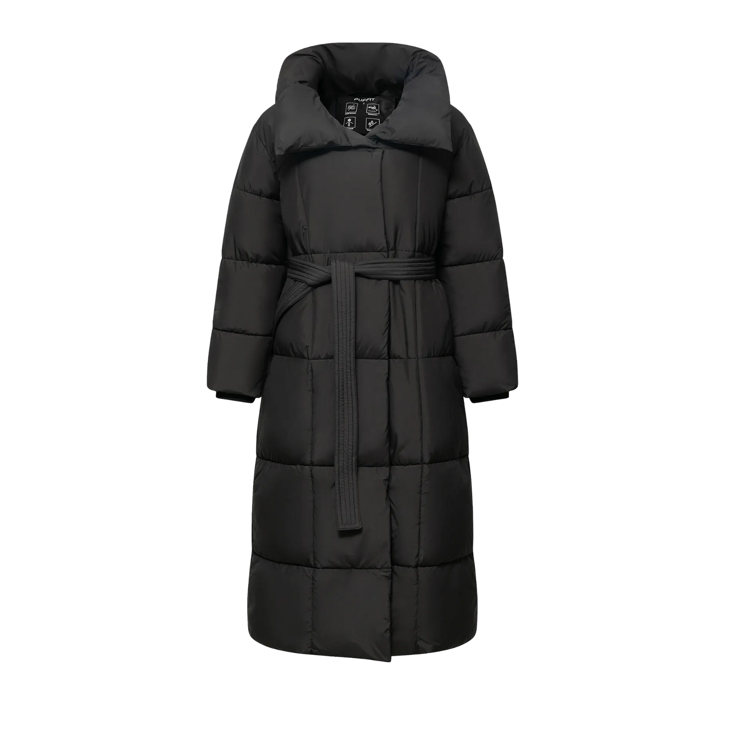 WarmCore™ Extra Long Length Belted Button Puffer