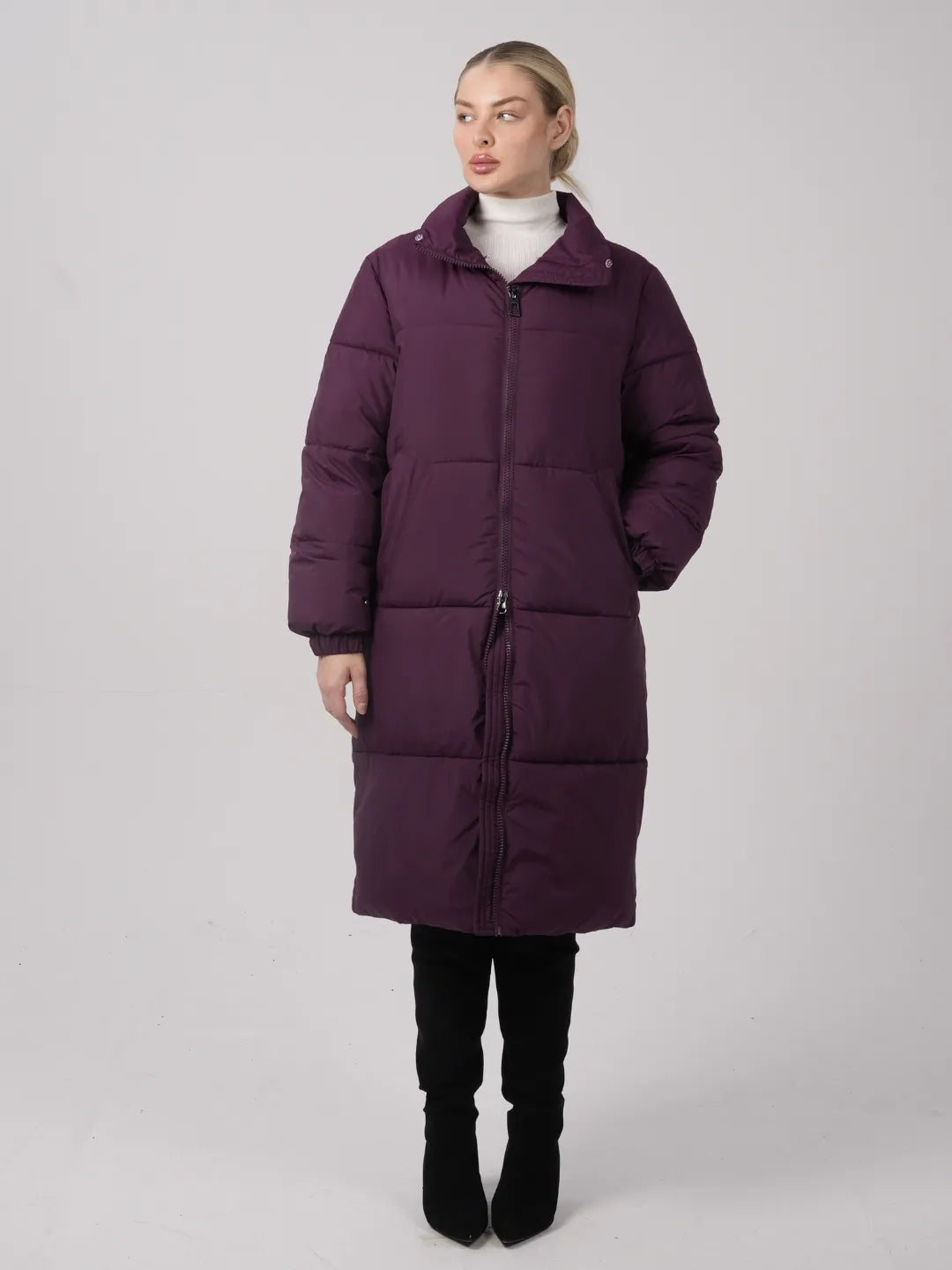 WarmCore™ Faux Fur Collar, Detached Hood, and Side Zip,High-quality Eco-Friendly Fur Collar