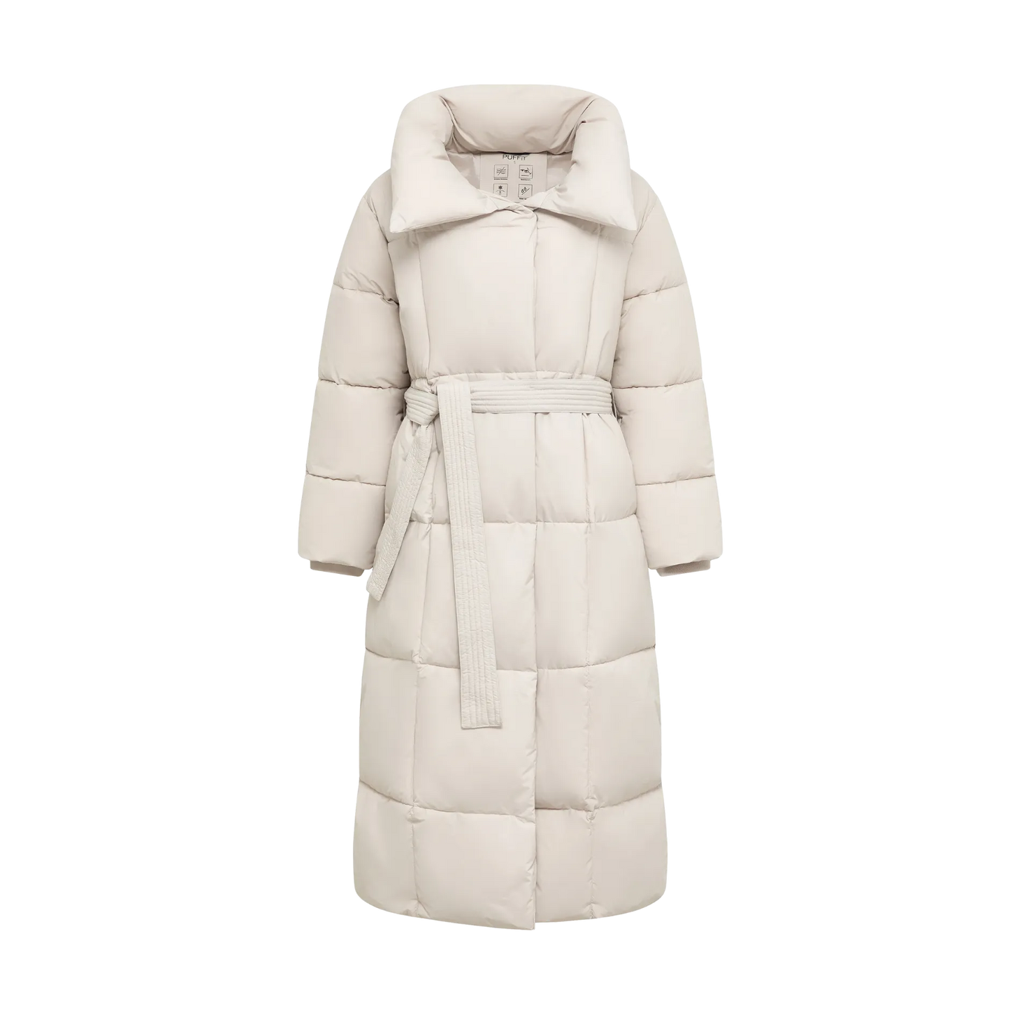 WarmCore™ Extra Long Length Belted Button Puffer