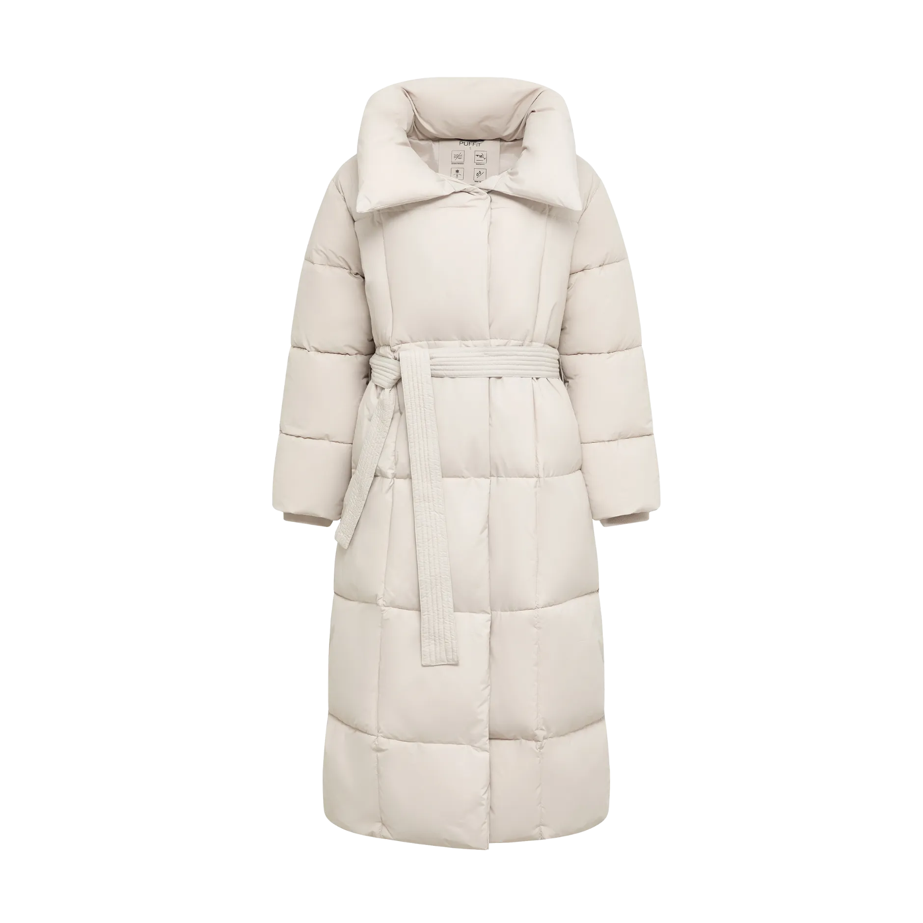 WarmCore™ Extra Long Length Belted Button Puffer