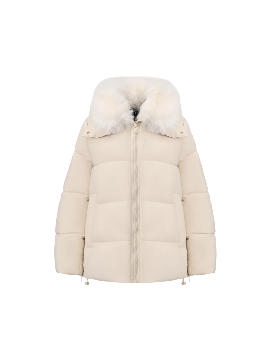 WarmCore™Faux Fur Collar Puffer With Detached Hood,Removable Faux Fur Collar