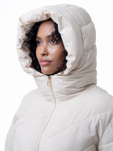 WarmCore™ Premium Hooded Waist-Cinched Puffer With Gold-tone Metal Belt