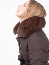 WarmCore™ Premium Elegant Detachable Faux Fur Collar Puffer With Belt
