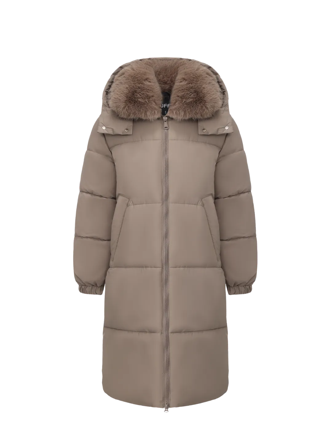 WarmCore™ Faux Fur Collar, Detached Hood, and Side Zip,High-quality Eco-Friendly Fur Collar