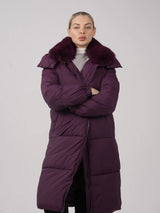 WarmCore™ Faux Fur Collar, Detached Hood, and Side Zip,High-quality Eco-Friendly Fur Collar