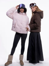 WarmCore™ Premium Faux Fur Lined Short Puffer Jackets with Removable Hood