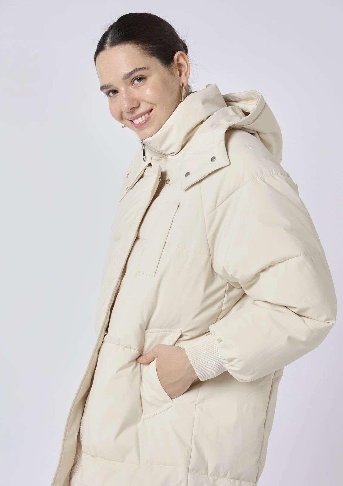 Classic Hooded Long Puffer Jacket - Super Warm, Water-Repellent, Daily ...