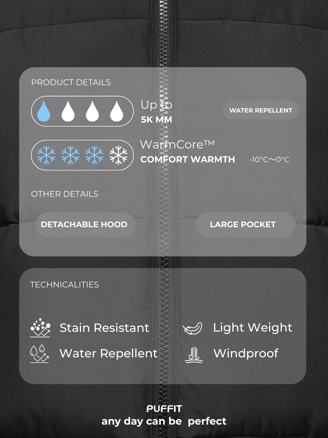 WarmCore™ Premium Faux Fur Lined Short Puffer Jackets with Removable Hood